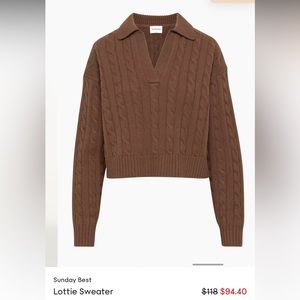 Aritzia Sunday Best Lottie sweater in camel color